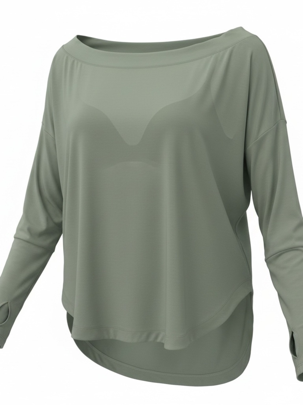 Halara Long-Sleeve Top w/ Built‑In Bra – Women’s Large